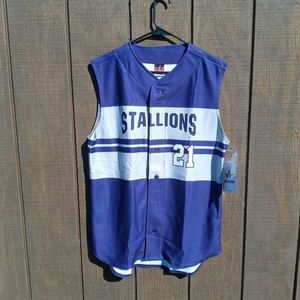 Alleson Athletics button baseball vest NWT warp knit Stallions #21 men's medium